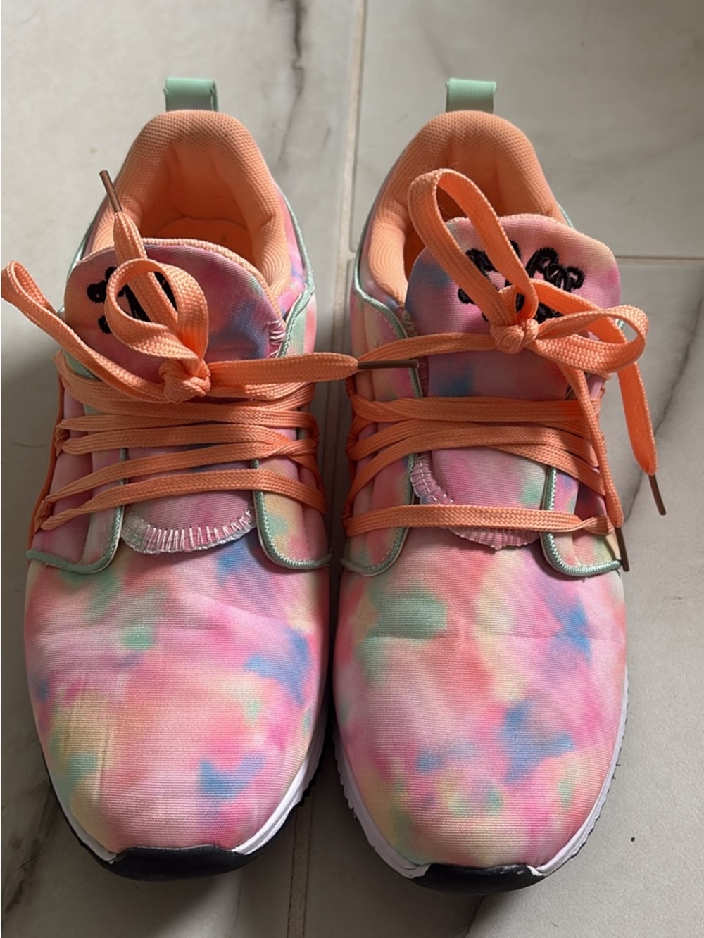 Women’s Marley Lilly Monogrammed (sMd)Athletic Shoes - Pastel Tie-Dye Pink Peach